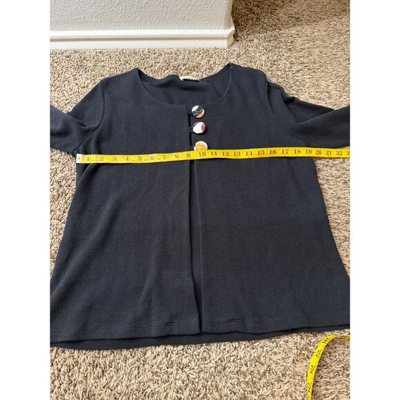 Chalet Et Ceci Womens Black Cardigan Sz M Boho Lagenlook Artsy Cotton USA - Picture 7 of 8